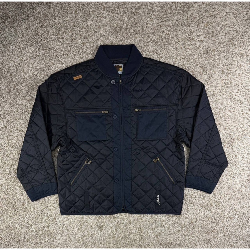 Vintage Akademiks Quilted Jacket Y2K Streetwear Hip Hop Navy Men's 3XL